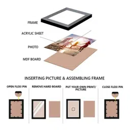ecraftindia Memory Wall Collage Photo Frame - Set of 3 Photo Frames for 1 Photo of 5'x7' and 2 Photos of 8'x10' image 5