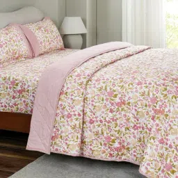Maspar Pink Cotton Printed Double Quilt-image-83