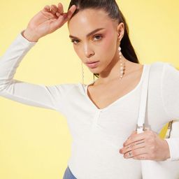 Mast & Harbour Solid Long Sleeves Bodysuit-image-97