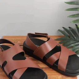 Metro Men's Tan Back Strap Sandals-picture-44