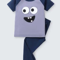 Nite Flite Kids Blue Cotton Applique T-Shirt Set-image-87