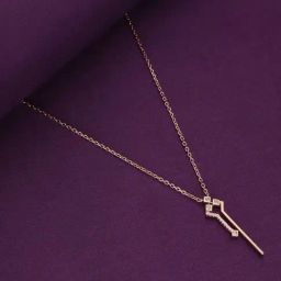 Kai Jewel Sterling Silver Rose Gold Stylish Abstract Zircon Casual Necklace-image-35