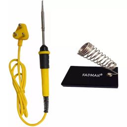 Fadman Electric 2 In 1 Yellow & Black Soldering Iron Kit 25 W Corded Flat Copper, Iron & Nickle Tip-16