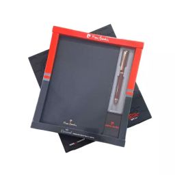 Pierre Cardin Carnival Set Diary & Vista 2-in-1 Ball Pen Black and Glossy Red Finish with Gold Trim, 8901765036308-RED-BLACK DIARY-picture-17