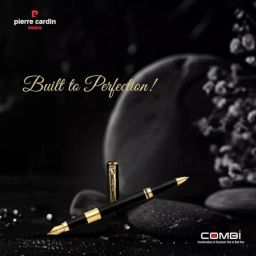 Pierre Cardin Dual Combination Ball & Fountain Pen Matte Black with Gold-Plated Trim, 8901765035349-BLACK image 3