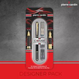 Pierre Cardin Dual Combination Ball & Fountain Pen Matte Black with Gold-Plated Trim, 8901765035349-BLACK image 5