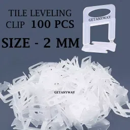 FLAMINGO ENTERPRISE Tile Leveling Spacer Clips with Post Level 360° Readability Non-Magnetic White 100 Accuracy 17 cm Length & 2 mm Thickness (Pack of 100) image 2
