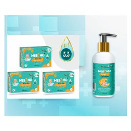 Meechu Baby Bathing Bar Combo Pack of 3 - 225 g With One 200 ml Baby Lotion Bottle-image-27