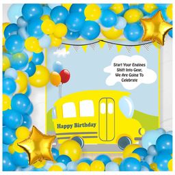 Untumble Wheels On the Bus Theme Birthday Decoration Backdrop Arch Kit- Pack of 64-image-60