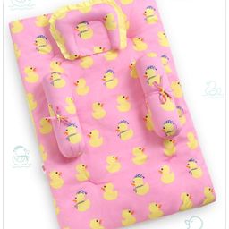Babyhug Cotton Bedding Set Duck Print- Pink-picture-28