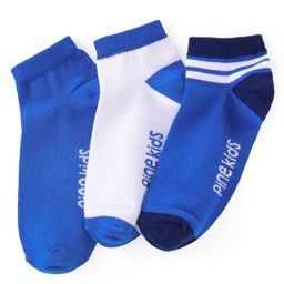 Pine Kids Nylon Spandex Ankle Length Socks Logo Print Pack of 3 -  Multicolor-image-90