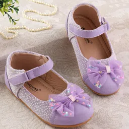 Cute Walk by Babyhug Ballerinas with Strap Closure & Bow Applique - Purple-picture-10