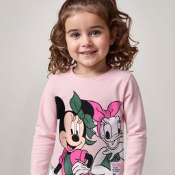Babyhug Disney Single Jersey Knit Full Sleeves T-Shirt With Minnie & Daisy Graphics - Pink-image-82