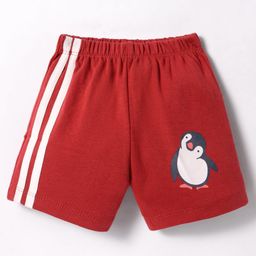 Tango Single Jersey Knit Knee Length Shorts with Penguin Print - Rust Orange-image-59