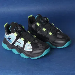 FEETWELL SHOES Patch Detailed Lace Ups Sneakers - Black & Green-picture-32