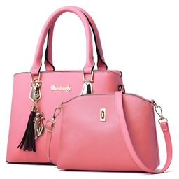 SYGA Women's 2-Piece Handbag & Crossbody Bag Set | Stylish PU Leather Bag (Pink)-picture-47