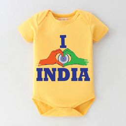 BLUSHES Infants Independence Day Theme Printed Pure Cotton Half Sleeve Onesie-image-90