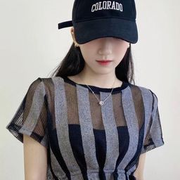KPOP Women Vertical Striped Boat Neck Short Sleeves Crop Top-image-59