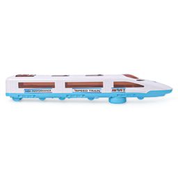ToyMark Bump & Go 360 Degree Rotation Speed Train Engine with Music & Attractive 4D Lights - Blue & White image 4