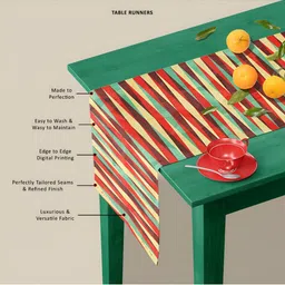 ArtzFolio Yellow & Red Digital Printed Table Runner image 4