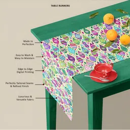 ArtzFolio Green Geometric-Printed Edge To Edge Table Runner image 2