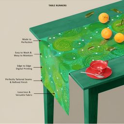ArtzFolio Green Abstract Printed Table Runner image 5