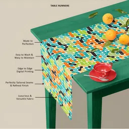 ArtzFolio Blue & Green Geometric Printed Table Runner image 5
