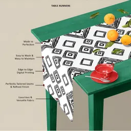 ArtzFolio White & Black Digital Printed Table Runner image 5