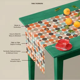 ArtzFolio White & Rust Colored Digital Printed Table Runner image 2