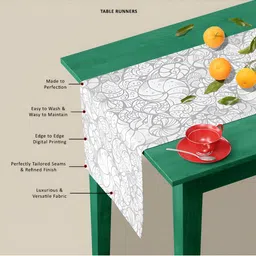 ArtzFolio White & Grey Printed Table Runner image 5