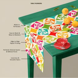 ArtzFolio Blue & Green Digital Printed Table Runner image 4