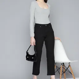 Chemistry Women Black Straight Fit Stretchable Jeans-image-27