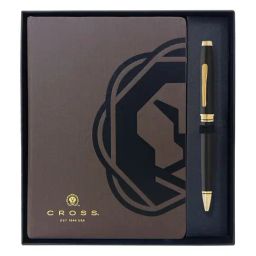 CROSS Black Coventry Lacquer Gold Ball Point Pen and Cross Journal Gift Set-image-90