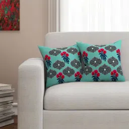 SEJ by Nisha Gupta Teal Green Cushion Covers - Set of 2-22