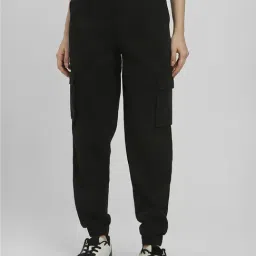 Forever 21 Black Cotton Regular Fit Mid Rise Joggers-picture-33