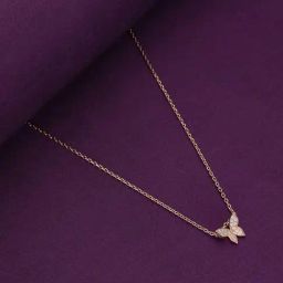 Kai Jewel Sterling Silver Rose Gold Zircon Studded Butterfly Casual Necklace-picture-31