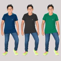 Lux Nitro Boys Green Solid T-Shirt (Pack Of 3)-image-97