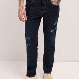 THE BEAR HOUSE Men Cotton Slim Fit Mildly Distressed Stretchable Jeans-image-61