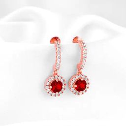 GIVA 925 Silver Rose Gold Red Drizzle Drop Earrings for Women & Girls-picture-33