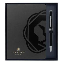CROSS Black Coventry Lacquer Ball Point Pen and Cross Journal Gift Set-10