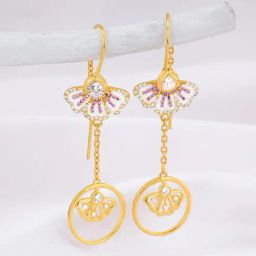 GIVA 925 Silver Bhumi Golden Elegant Eyebright Sui Dhaga Earrings for Women & Girls-image-6