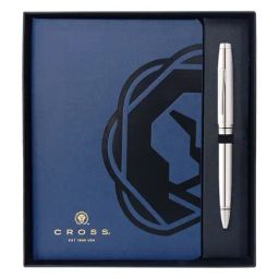 CROSS Chrome Coventry Ball Point Pen and Cross Journal Gift Set-27