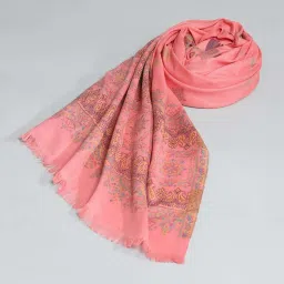 Monte Carlo Peach Regular Fit Self Pattern Shawl image 4