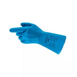 Ansell AlphaTec 87-029 Chemical Resistant Gloves Gauntlet Cuff Natural Rubber Latex Blue Size 7 (Pack of 120 Pair)-image-28