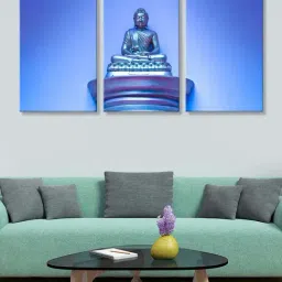 999Store Blue Buddha Art 3 Frame Canvas Paintings-19