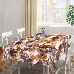 Klotthe Brown & Purple Cotton 300 TC Table Cover - Set of 1-24