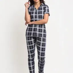 Kanvin Navy Checks Pajama Set-picture-35