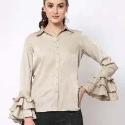Office & You Beige Full Sleeves Shirt-image-98