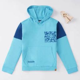 Ed-a-Mamma Kids Blue Printed Full Sleeves Hoodie-image-84