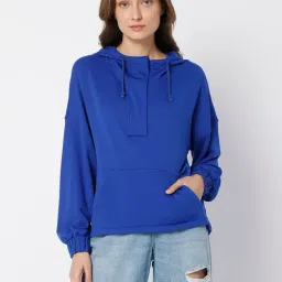 Vero Moda Blue Full Sleeves Hoodie-image-15